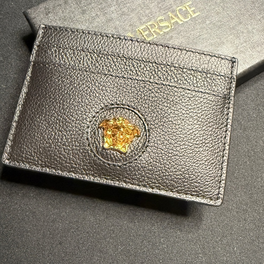 Versace Black and Gold Card Holder